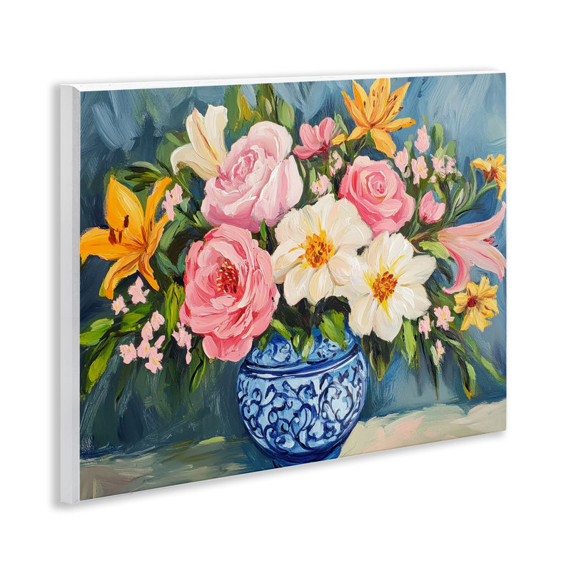 Vase indigo chinois, plaque murale par Petal Prints Design