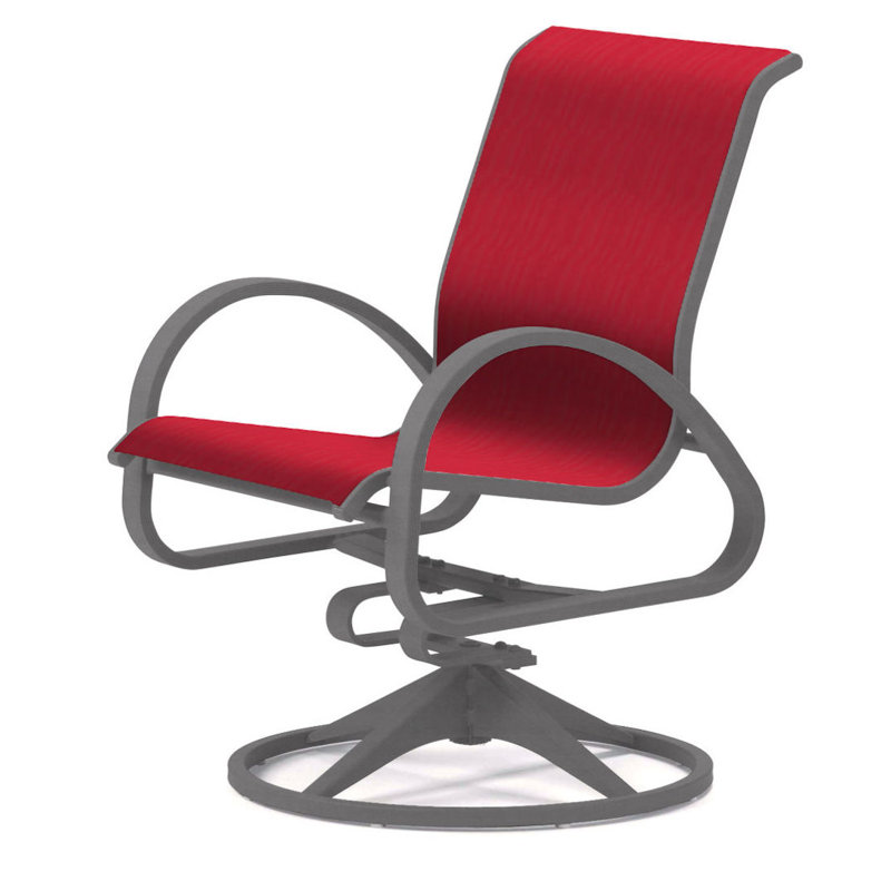 Aruba 1 Outdoor Dining Armchair, Textured Graphite, Red 1D Sunbrella®
