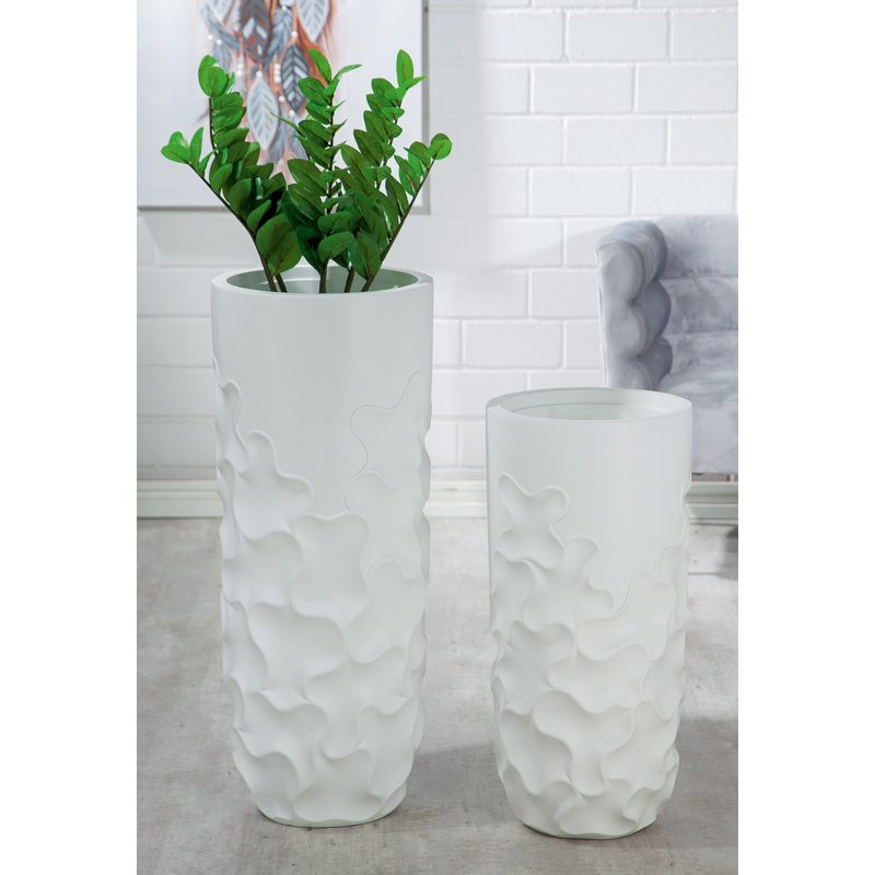 Scio Flower Pot, 95cm H x 37cm W x 37cm D, White