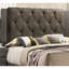 Lit grand contemporain, finition grise, tête de lit, structure en bois d'hévéa gris, construction moderne-737620669-737620671