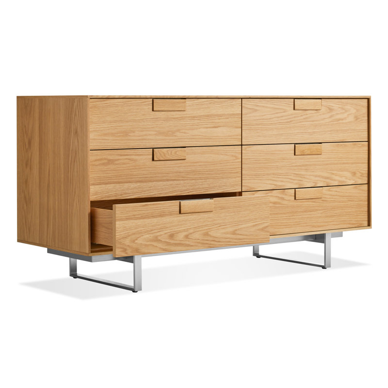 Series 11 56'' W 6 - Drawer Dresser, Stainless Steel/White Oak
