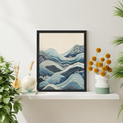«Abstract Ocean Waves Art Nautical Waves Illustration Modern Minimalist» sur papier
