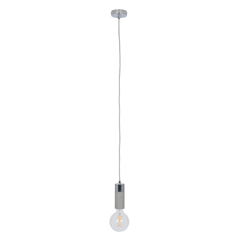 Cuccia 1 - Light Bulb Pendant, Grey/Chromed
