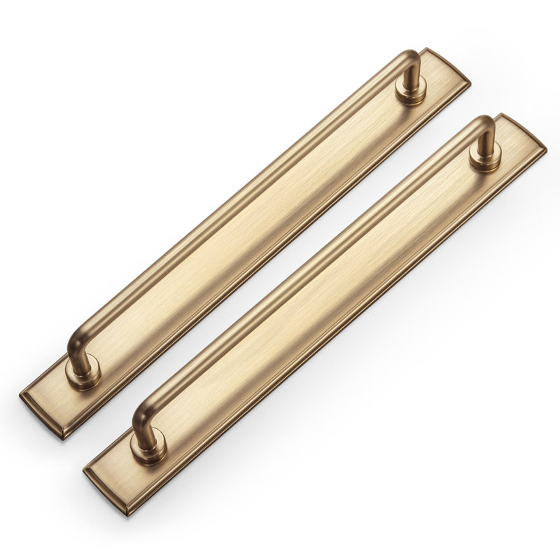 Sleek Bar Pull With Backboard Multipack, Champagne Bronze, 7 9/16''