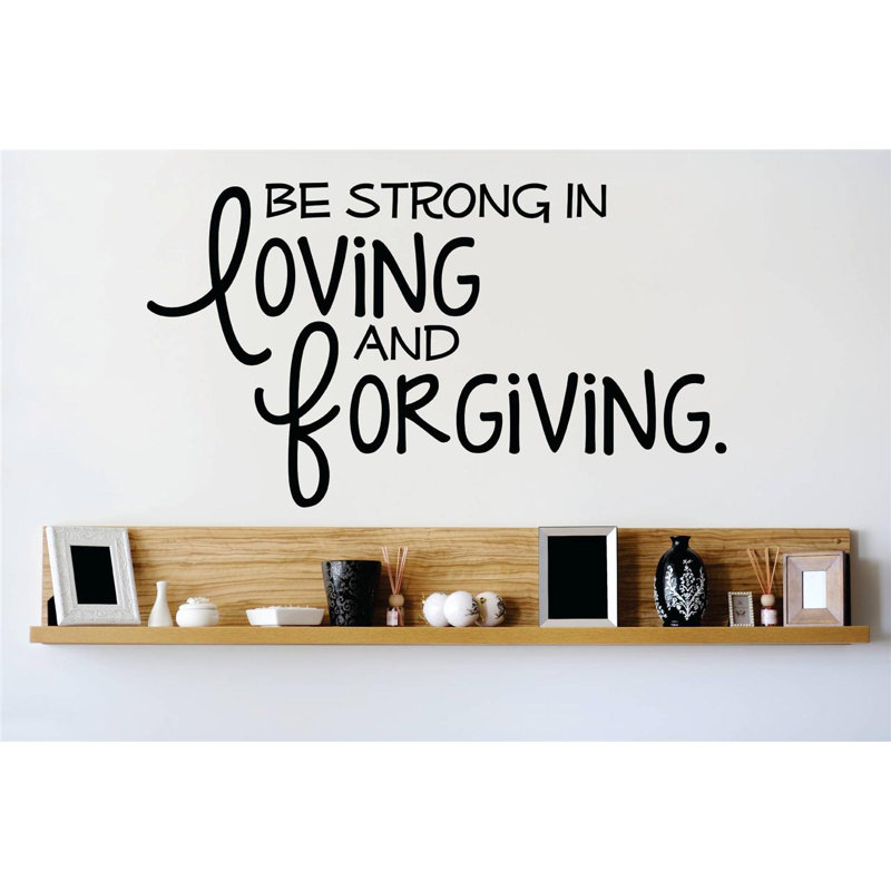 Décalcomanie murale solide en forgiving et amour, Noir, H 10 po x l 20 po x P 0,16 po