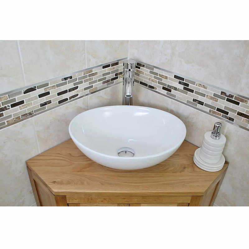 Elias 550mm Single Bathroom Vanity with Vessel Ceramic Basin