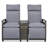 Patio Recliner Loveseat Chair with Adjustable Backrest and Built-in Storage Table-1432618466