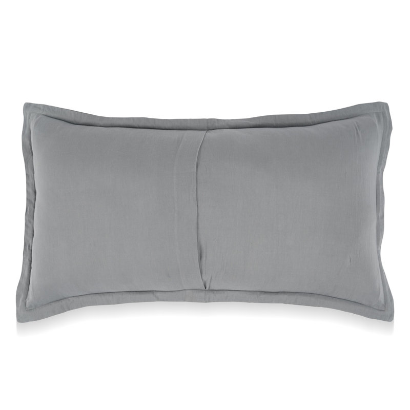 Kingston 100% Linen Euro Sham by Kosas Home, Ivory, King Sham, Sea Fog Blue