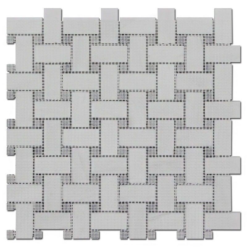 1" x 2" Marble Basket Weave Mosaic Wall & Floor Tile