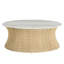 Marina Wicker Circle Pedestal Coffee Table - 46 In. W X 18 In. H