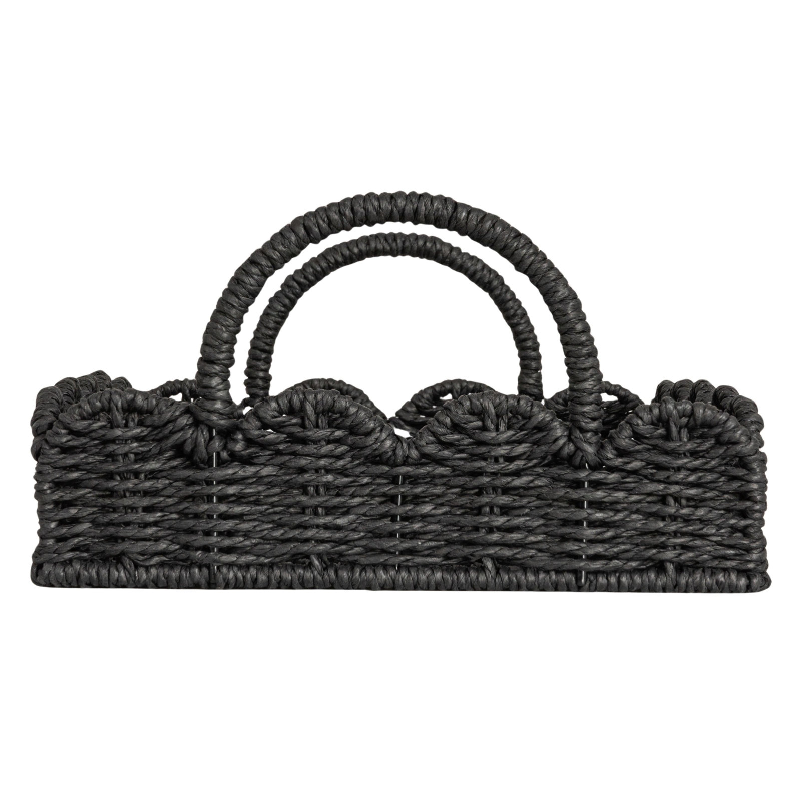 Handwoven Decorative Tray, Black
