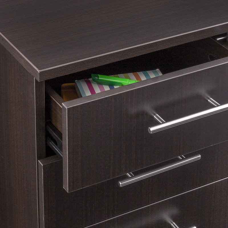 Medina Series 3-Drawer Mobile Vertical Filing Cabinet, Mocha
