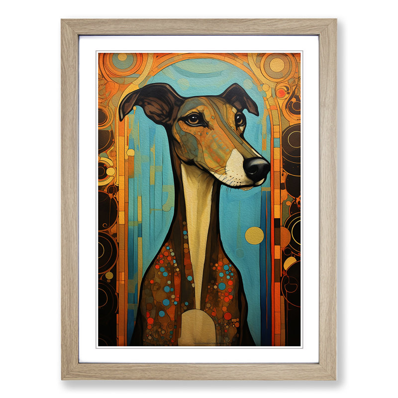 Greyhound Nouveau - Framed Print