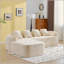 Canapé en L en forme de L - Éponge très élastique, accoudoirs courbés et 4 coussins décoratifs, polyvalent pour tout salon-121227085