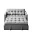 Sommeil coulissant en velours gris, 2 places de 55,5 po avec poches latérales, coussins réglables et lombaires pour le salon d'appartement-688012534