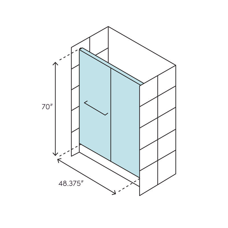 Deluxe 48.38" x 70" Bypass Shower Door, Silver