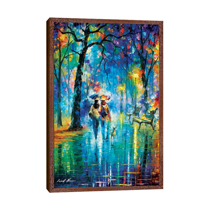 Little Friend by Leonid Afremov - Print on Canvas, 101.6 cm H x 66.04 cm W x 4.445 cm D, Brown Floater Framed