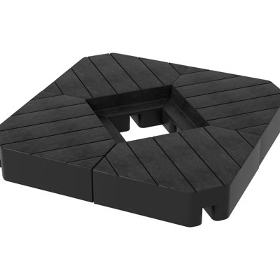 Poids du parasol en porte-à-faux de patio, 132 lb d'eau ou 176 lb de sable, noir, pour parasols de 8 à 10 pi, extérieur, base antidérapante / 176 lb de grande capacité
