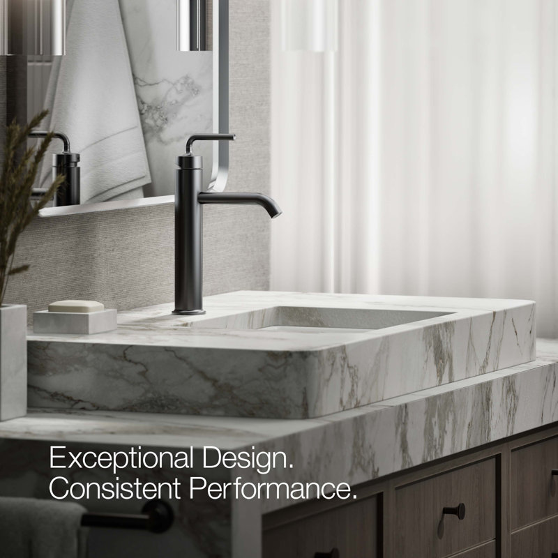 Purist® Vessel Sink Bathroom Faucet with Drain Assembly, Matte Black