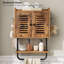 Pharmacie, armoire murale de salle de bain double avec barre à serviettes, tablette réglable, 2 crochets, armoire de rangement au-dessus de la toilette, pour chambre à coucher, cuisine, brun rustique