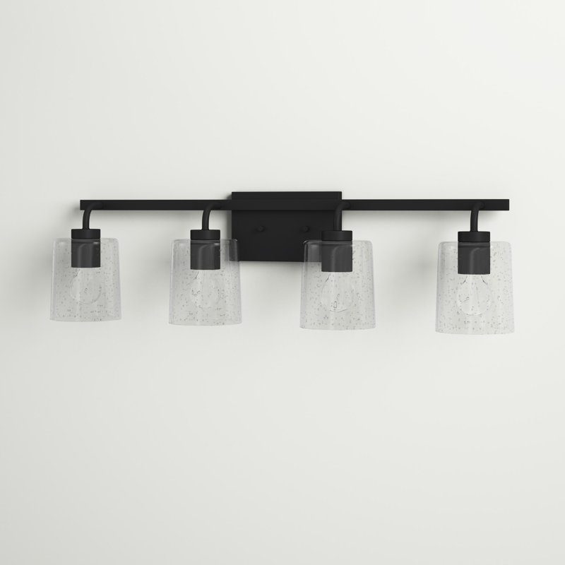 Éclairage de salle de bain à intensité variable 4 lumières Greyson, Noir mat