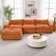 Cadre en éponge haute densité, bordure décorative à tirette, repose-pieds à mouvement libre, assemblage nul, extension complète de 72 heures, orange moderne-834072186