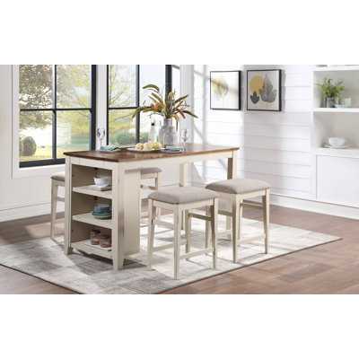 Albin Upholstered Counter Stool with Solid Wood Frame