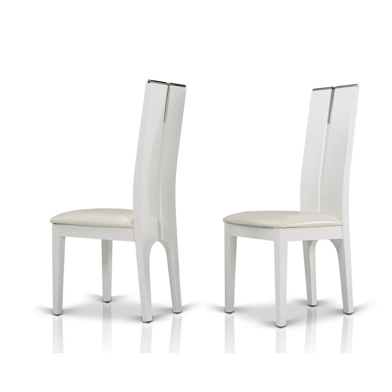 Chaise de salle à manger Oman, Blanc lustré