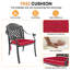  Ensemble repas de patio avec table rectangulaire, coussins rouges inclus-94516943
