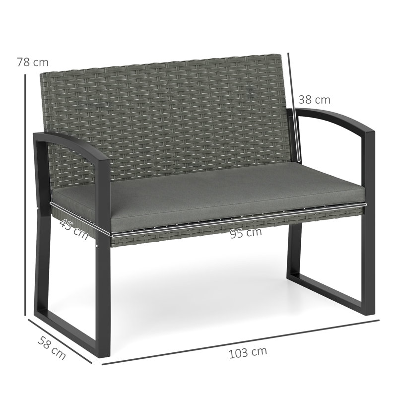 Rattan Leisure Chair, Dark Grey, Gray