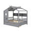 Lit double en bois avec tablettes de rangement et 2 tiroirs-44776407