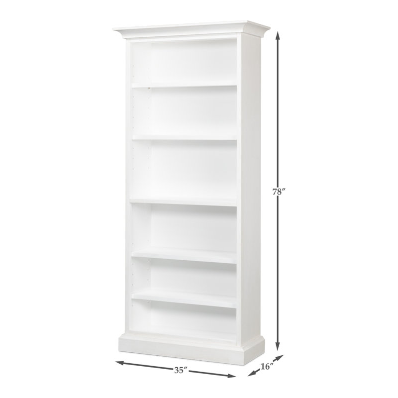 Solid Wood Bookcase, White