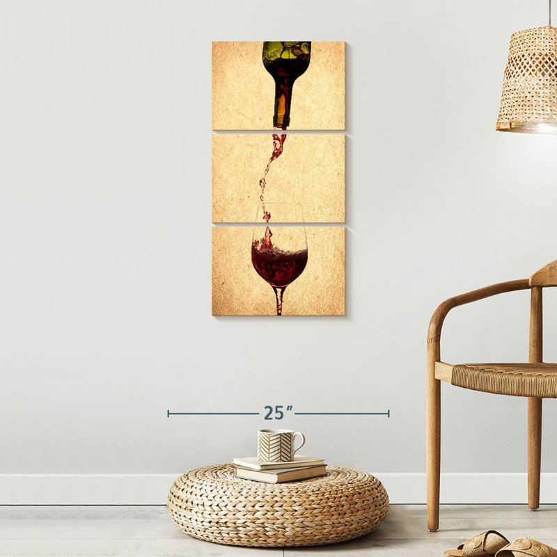 «Versing Wine», reproduction sur toile, H 15 po x l 32 po x P 1,25 po
