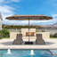 Parasol de terrasse à double face 13 pi avec base incluse Parasol de table rectangulaire avec manivelle pour terrasse de jardin-914214422