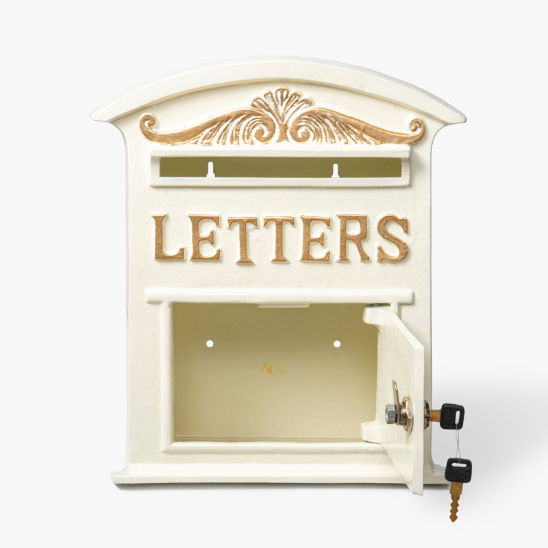 Berkay Metal Wall Mounted Post Box, White