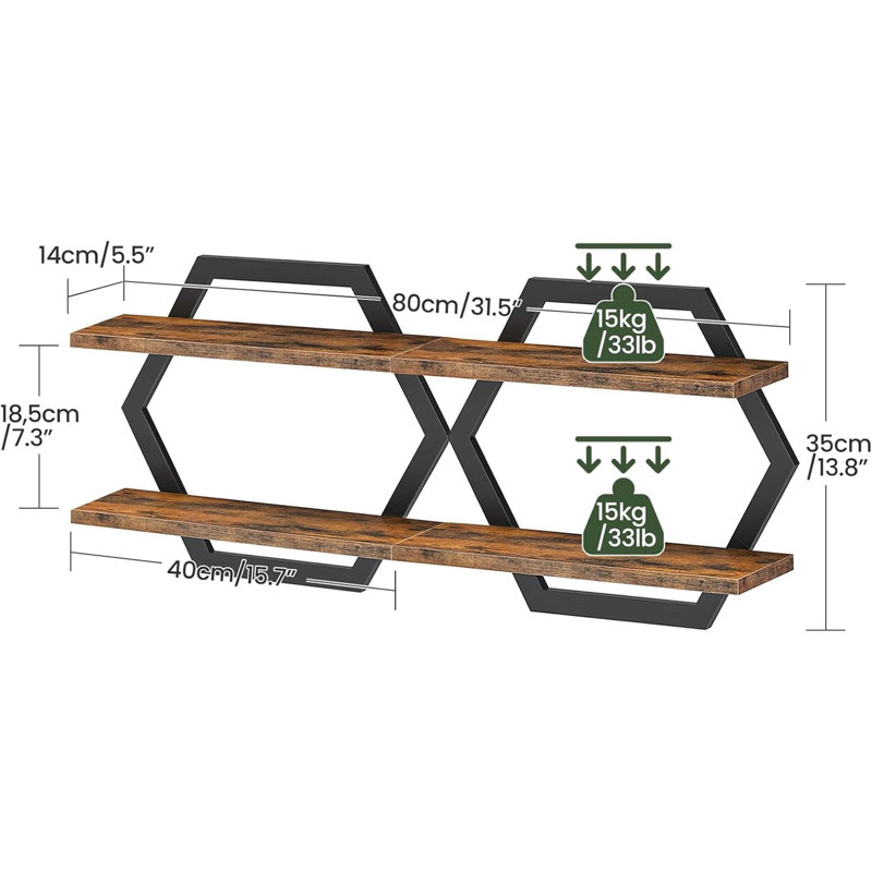 Hexagonal Wall Mounted Shelf
