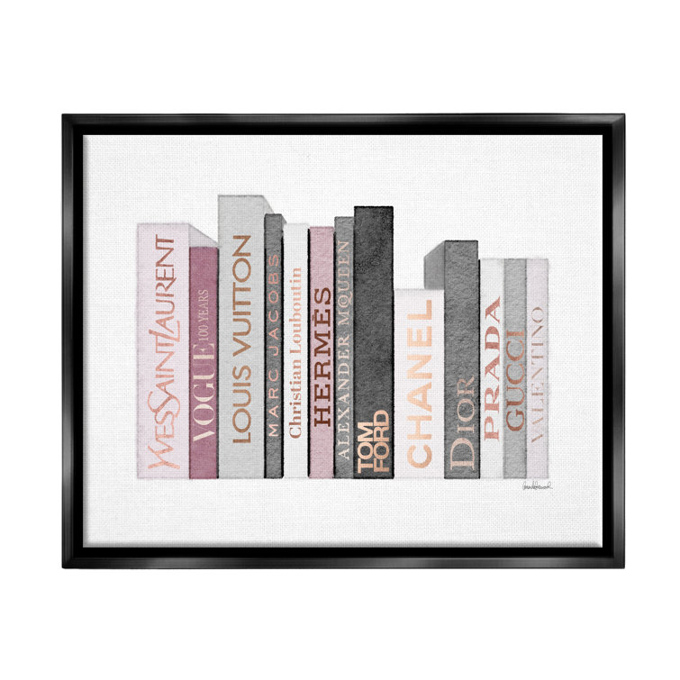 Stupell Industries Fashion Designer Shoes Bookstack Purple Gold Watercolor Canvas Wall Art by Amanda Greenwood