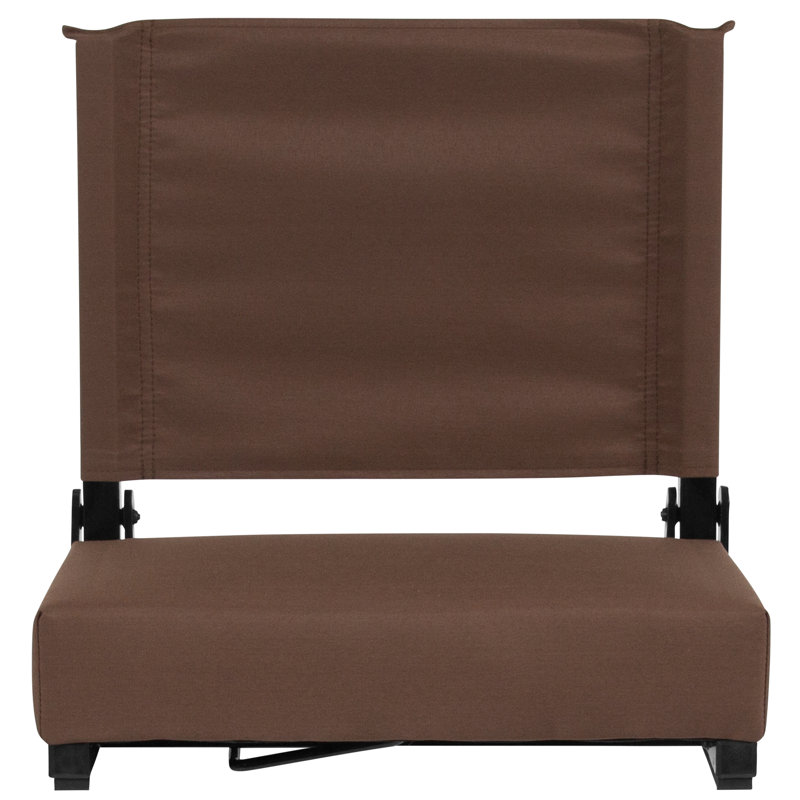 Fender Padded Stadium Chair with Handle and Bleacher Hook, Brown