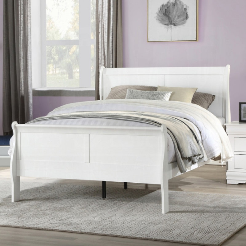 Lit simple Louis Philippe, Simple, Blanc