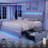 LED Bed Frame with 2 Storage Drawers and Adjustable Headboard, Diamond Button Tufted Bedframe-1335864393-1335864404