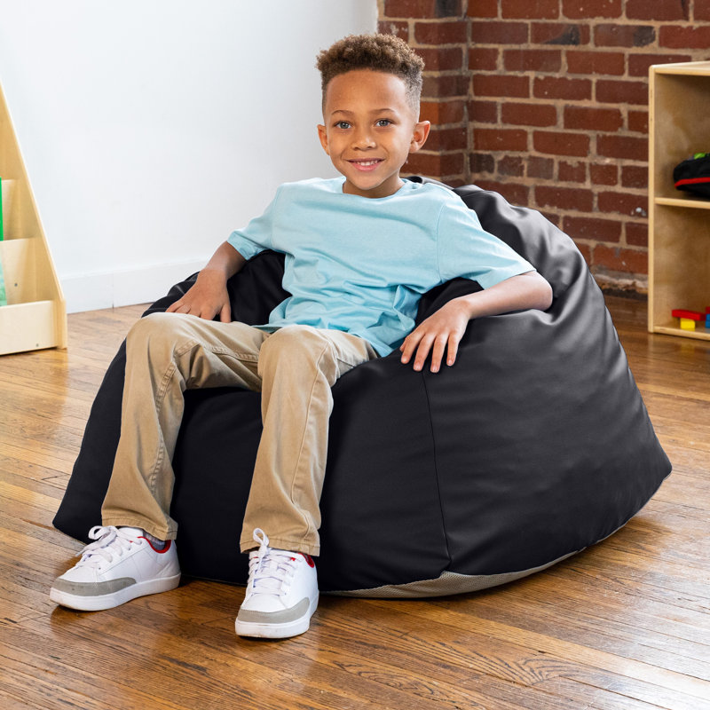 Fauteuil à billes pour enfants Jaxx Gumdrop Jr., H 24 po x l 28 po x P 28 po, Vinyle noir