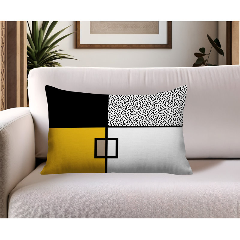 Coussin lombaire réversible intérieur / extérieur Looma, Rectangle H 14 po x l 20 po, Yellow