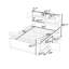 Lit plateforme double en bois avec tiroirs, tête de lit et tablettes-255476091