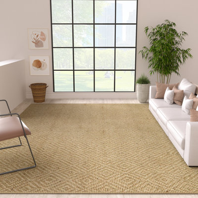 Jute Power Loom Natural Fibres Farmhouse Style Area Rug For Dining Room Living Room Kitchen, Off White/Natural