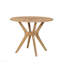 Table de salle à manger ronde Mid-Century moderne de 39,4 po avec pieds en bois entrecroisés, fabrication en bois d'hévéa et en contreplaqué-420919352