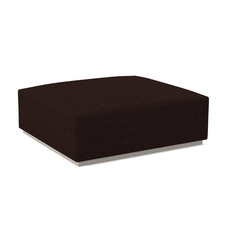 Club Square Ottoman, Bisque, Margaret Mahogany Polyester Blend