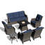 Ensemble de conversation pour 7 personnes avec foyer et coussins-2126592982