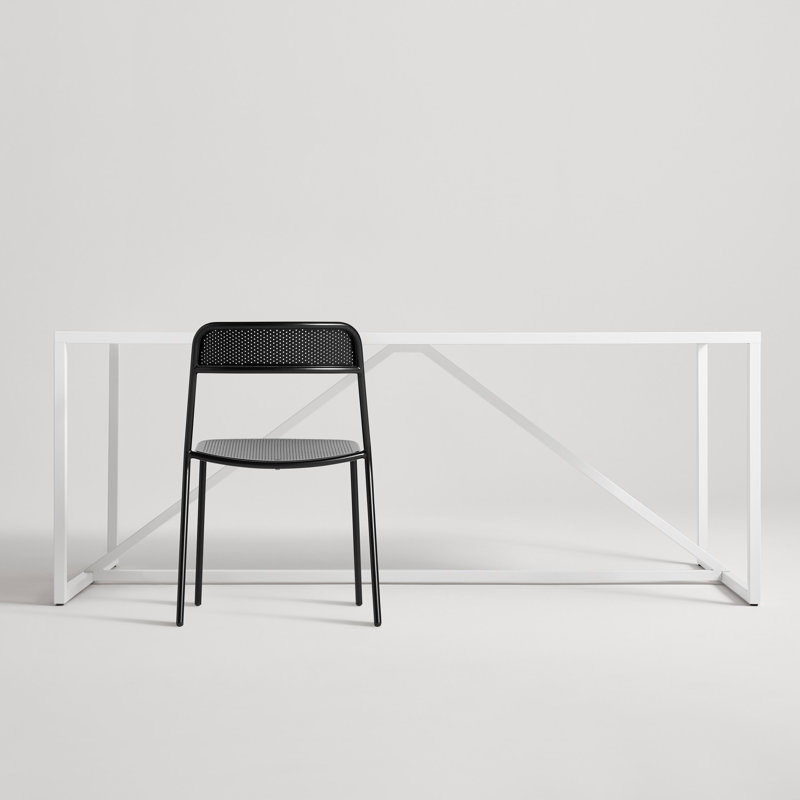 Trim Outdoor Dining Side Chair, Black