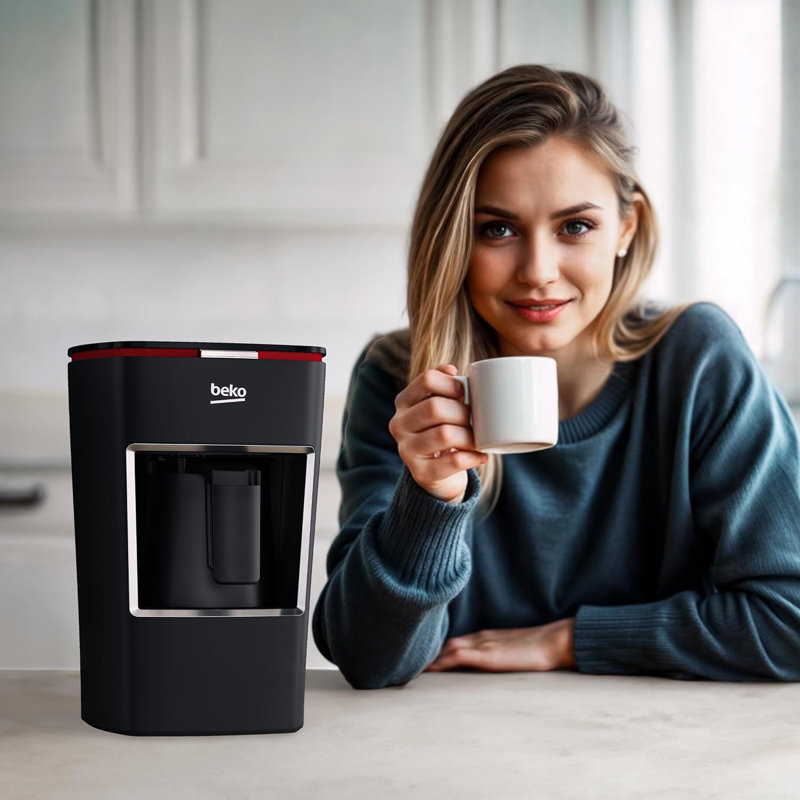 Beko Turkish & Greek Coffee Maker, 3-Cup, BPA Free, Auto Shut-Off, Fast Brewing Coffee Machine