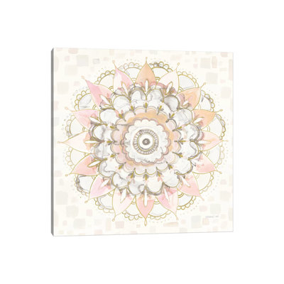 Modern Mandala Square Champagne by Danhui Nai - Wrapped Canvas Gallery-Wrapped Canvas Giclée